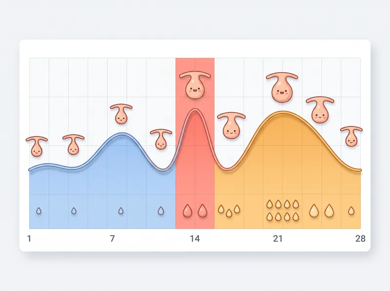 Diagram showing hormonal fluctuation cycle and its effect on sebum production throughout the month